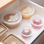 Round Crisper/Transparent Plastic Refrigerator Storage Box Food Grain Kitchen Grain Jars Meal Preparation Lunch Box Lunch Box Set Of 5 Food Storage Containers4 piece set (Color : Clear)