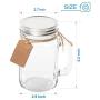 Maredash 8 Pack Mason Jars With Handle Lids with Chalkboard Labels and Tin Lids 16 OZ For Favors