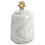Hoobar Ceramic Storage Jar with Lid,Creative Marbled Storage Tank,Porcelain Storage Container for Coffee Beans,Tea and Grain,Suitable for Kitchen, Office and Home Decor (A)