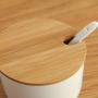 KANEED 2er Set Einfacher Kreativer Keramik Küchen- & Lebensmittelbehälter Organizer Gläser für Gewürze, Zucker, Schale, Dips, Küchen-Stauraubsatz