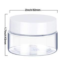 6 Pack 4 oz Plastic Pot Jars Round Clear Leak Proof Plastic Cosmetic Container Jars with White Lids for Travel Storage Make Up, Eye Shadow, Nails, Powder, Paint, Jewelry(4 oz)