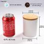 Food Storage Jar, 10.13 FL OZ (300 ML), 77L Ceramic Food Storage Jar with Airtight Seal Bamboo Lid - Modern Design White Ceramic Food Storage Canister for Serving Tea, Coffee, Spice and More
