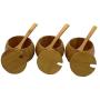 Set of 3 Bamboo Spice Box Set with Spoon, Salt and Spices Storage Containers with Lids and Seasoning Box for Kitchen and Home