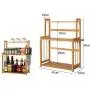 Bambus-Gewürzregal 2-stufige Küchen-Bad Schrank-Organizer mit verstellbaren Regalen, für Gewürzflaschen & Küchenschrank-Organizer