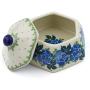 Polish Pottery 4-inch Jar with Lid made by Ceramika Artystyczna (Floral Spring Theme) + Certificate of Authenticity