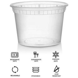 Kitchen Food Storage Jar Airtight Food Storage Deli Food Storage Containers with Lids, 16 Ounce, 50 Count