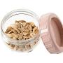 Food Grade Plastic Transparent Sealed Jars Cans Melon Seed Nuts Grain Bowls Candy Snack Dry Fruit Storage Boxes Container,Pink Storage Boxes