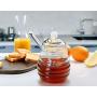 KooK Honey Jar with Dipper, Holds 9oz, Glass, Holder, Container