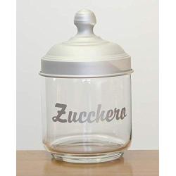 Italo Ottinetti Glass Jar Anodised Matt Aluminium Lid 0.75 Litre Zaucchero, Metallic, one Size