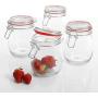 Gibson Home Cottage Chic 4 Pack 22 Ounce Glass Storage Jar Set, Red