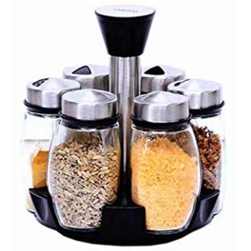 Kitchen Storage Containers Glass Jars, Vertical Rotating Spice Rack, Kitchen Storage Containers Set European Creative
