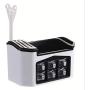 BF-DCGUN Kitchen Spice Stand Countertop Standing Frame Removable Seasoning Storage Box Jar Storage Cutlery Stand Adjustable Hanging Wall Hanging