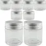 Kaptin 12er Leere BPA-freie Klar Kunststoffbehälter mit Silber Metal Lids Wiederverwendbare Eco-Freundliche Küchengläser Organizer für Trockenwaren & Mehr (Silber Lids, 12)