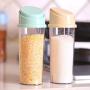 UPKOCH Clear Plastic Spice Jars Buckle Type Food Storage Containers Transparent Seasoning Box Kitchen Storage Bottles Jar with Automatic Cap (Green)