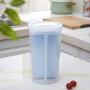 Airtight Food Storage Containers with 4 Compartments & Locking Lids Cereal Organization Dry Food Keeper Kitchen Space Saving (Blue, 1)