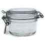 The Grindstone | Assorted Set of PET Plastic Kilner Style Jars | Round Clear Acrylic | Airtight Mason Style Canister Lids | Set of two 5 oz, one 7 oz, one 14 oz Storage Jars | Pack of 4