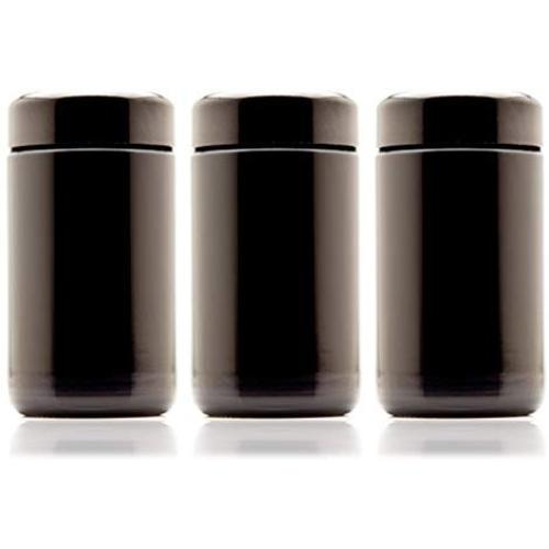 Infinity Jars 150 ml (5.07 fl oz) 3-Pack Tall Black Ultraviolet Refillable Empty Glass Screw Top Jar