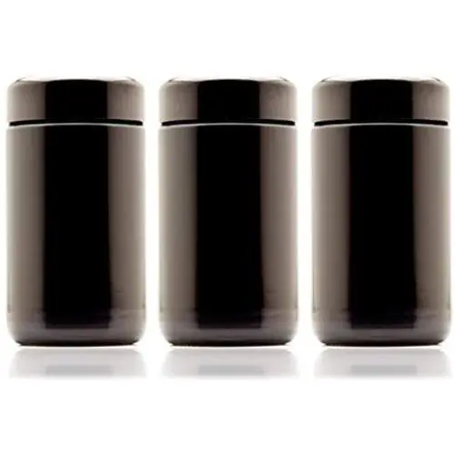 Infinity Gläser 150 ml (5,07 fl oz) 3er-Set Hohe Schwarze UV-Refillbare Leere Schraubdeckel Gläser