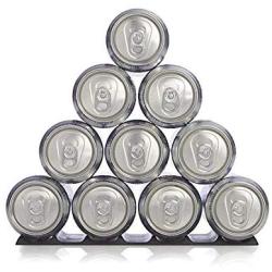 2-Pack Cooks Innovations Fridge Monkey Mat Refrigerator Organizer - Stacks Cans and Bottles for Easy Storage - Black