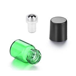 12PCS 2ml/0.06oz Empty Refillable Glass Essential Oil Roller Bottles Vial Sample Storage with Metal Ball and Black Cap Cosmetic Jar Container Holder For Perfume Lip Oil Aromatherapy Color Random