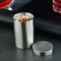 LinSHdi426 Cylindrical Stainless Steel Cigarette Casear,Tea Canister Sealed, Cigarettes Storage Box for Outdoor or Travel