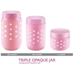 Opaque Glass Jar w Plastic Airtight Lid Dishwasher Safe Decorative Storage
