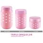 Opaque Glass Jar w Plastic Airtight Lid Dishwasher Safe Decorative Storage