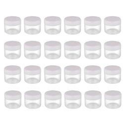 50PCS 20G/0.7OZ Cosmetic Containers Empty Clear Plastic Sample Jars with Lids Refill Makeup Pot Storage Sample Trial Packing for Liquid Creams Lotion Eye-Creams or for Nails Sequins Gems Beads Jewelry