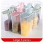 Food Storage Box Plastic Clear Container Set With Pour Lids Kitchen Storage Bottles Jars Dried Grains Tank,L6