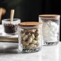 Glass Storage Jar with Wooden Cover Sealed Jar Kitchen Food Multigrain Coffee Bean Tea Storage Tank,S
