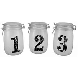 Zeckos 1, 2, 3 Vintage Look Glass Storage Jars Three Piece Set