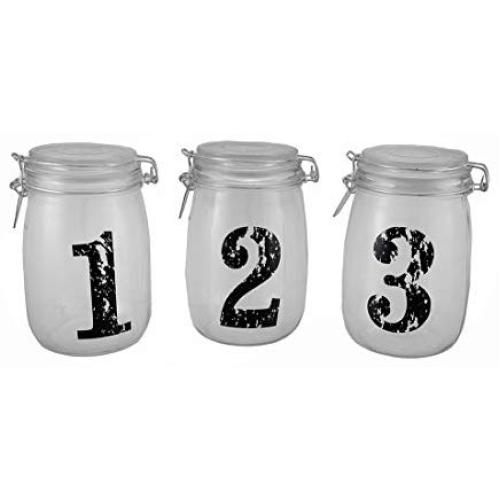 Zeckos 1, 2, 3 Vintage Look Glass Storage Jars Three Piece Set