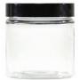 Clear 4 Ounce PET Round Plastic Jars with Black Lids, and 4 Mini Jar, 20 Pack (C4BM20)