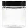 Clear 4 Ounce PET Round Plastic Jars with Black Lids, and 4 Mini Jar, 20 Pack (C4BM20)