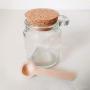 HugeDE 100ml Glass Bottles with Cork and Spoon Soy Sauce Jars Pot Powder Storage Containers