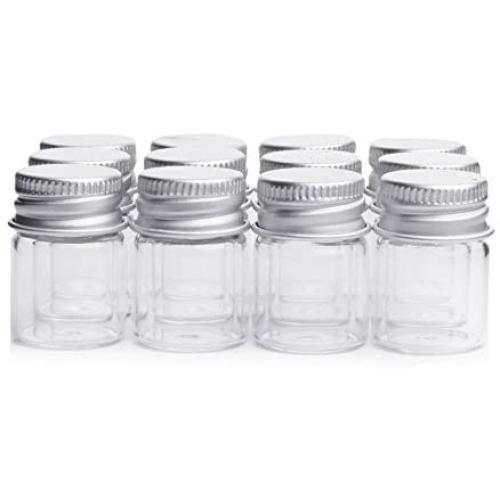 lasenersm 10Pcs/5ML Empty Sample Glass Bottles Jars Vials Case Container with Screw Caps,Transparent