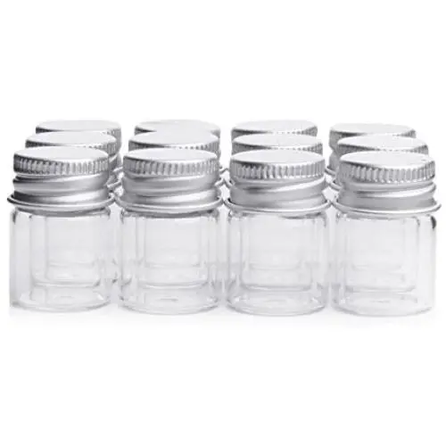 lasenersm 10Pcs/5ML Empty Sample Glass Bottles Jars Vials Case Container with Screw Caps,Transparent lasenersm 10Pcs/5ML Empty Sample Glass Bottles Jars Vials Case Container with Screw Caps,Transparent