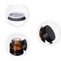 3Pcs Upscale Empty Refillable Amber Glass Bottles Face Cream Lotion Eye Shadow Nail Make Up Powder Storage Sample Packing Container Jar With Black Plastic Lids And Inner Disc size 30ml/1oz