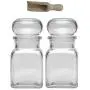 Viva Haushaltswaren Glasbehälter mit Glasstopfen, Rundstopfen, Süßigkeitenbehälter, Teebehälter, Sammelglas etc. verwendbar (inkl. Scoop), Glas, Transparent, 2 x 150ml