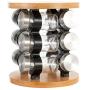 AHUA Revolving Spice Tower, Round or Square Spice Rack, Bamboo Spice Tower, Revolving Spice Rack, Seasoning Storage Organization Spice Containers and Storage Set, Set of 12 Spice Glass Jars