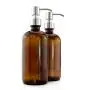 Cornucopia Brands 16-Ounce Amber Glass Bottles w/Stainless Steel Pumps (2-Pack); Lotion & Soap Dispenser Brown Boston Round Bottles for Aromatherapy, DIY, Home & Kitchen Cornucopia Brands 16-Ounce Amber Glass Bottles w/Stainless Steel Pumps (2-Pack); Lotion & Soap Dispenser Brown Boston Round Bottles for Aromatherapy, DIY, Home & Kitchen