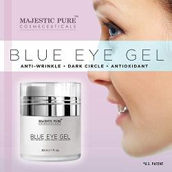 Majestic Pure Blue Eye Gel - Reduce the Appearances of Dark Circles, Puffiness, Bags and Wrinkles - Eye Cream for Under and Around Eyes - 1.0 fl. oz.