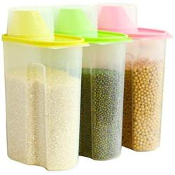 Transparent Plastic Sealed Fresh-keeping Food Storage Container Storage Jar (L)