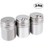 JUSTDOLIFE Spice Bottles Stainless Steel Seasoning Bottles Kitchen Accessary with Rotatable Shaker Top 3PCS