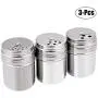 JUSTDOLIFE Gewürzflaschen Edelstahl Küchen Zubehör mit rotierender Shaker-Kappe 3PCS