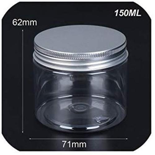 10Pcs 30-- 250Ml Aluminum Cap Refillable Cosmetic Tin Pot Lip Balm Jar Containers Oil Wax Empty Transparent Sample Bottle Container,150Ml