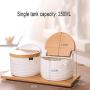 Ceramic Food Storage Spice Containers Bamboo Lid Porcelain Jar- Canister Sugar Bowl Serving Tea Coffee Spice Nuts White