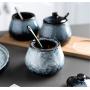 Mini Spice Jars Porcelain color ceramic kitchen seasoning jar household three-piece suit
