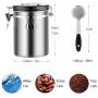 Coffee Canister Airtight Stainless Steel Coffee Canister Food Storage Container with Date Tracker, CO2 Release Valve and Measuring Scoop for Beans Grounds Tea Flour Cereal Sugar (60 FL OZ / 1800 ML)