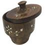 GD Handmade Wooden Sugar Bowl with Lid Small Sugar Bowl Unique Server Wood Sugar Salt Pepper Storage Jar Seasoning Pot Sauce Tanks Kitchenware for Kitchen Restaurant Eco-Friendly Kitchen Utensils